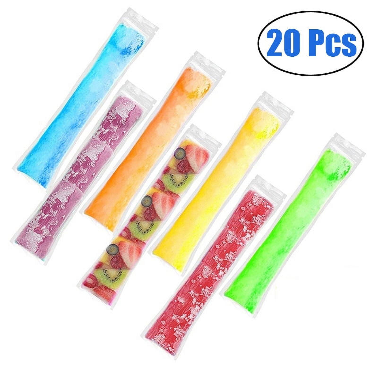 Ice Popsicle Bags, Clear Disposable Ice Pops Mold Bags With Zip, BPA ...