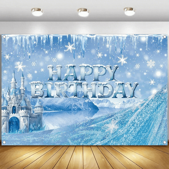 Ice Princess Backdrop for Birthday Party Supplies Princess - Photo Backgrounds Snow Theme Baby Shower Banner 59x39in