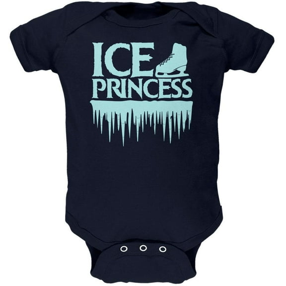 Ice Princess Figure Skating Soft Baby One Piece Navy 9-12 M