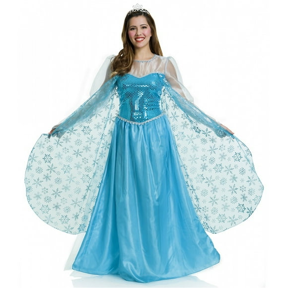 Blue Ice Queen Princess Sequin Dress Adult Women's Costume SMALL 5-7