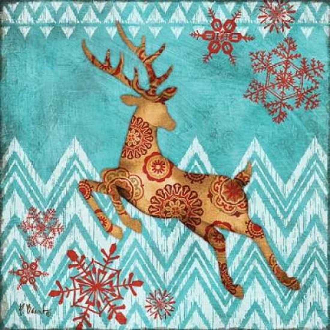 Ice Reindeer Dance II Canvas Art - Paul Brent (24 x 24)