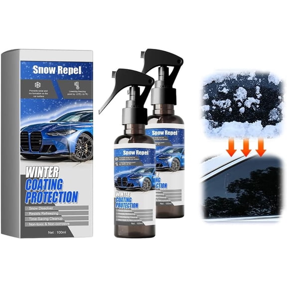 Ice Remover Spray Set, Windshield Deicer for Car Fast Acting, Fridge Defrosting Agent, Multi-Purpose, 2 PCS