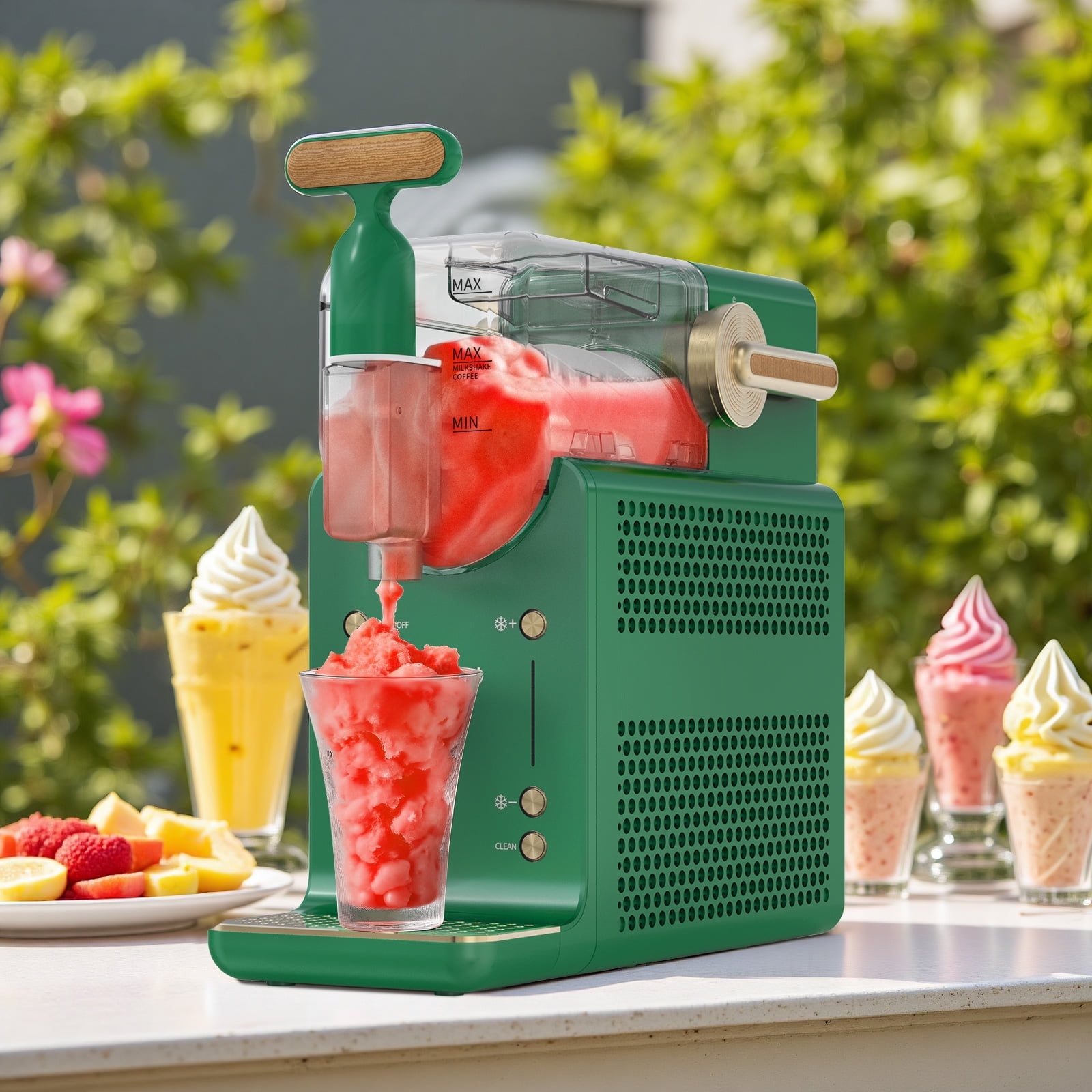 No Ice Required Slushy Machine, 48oz Large Capacity Commercial Frozen Drink Machine with 5 Preset Modes, 300W Fast Compressor Automatic Slushie Maker with Self-Cleaning for Home Party