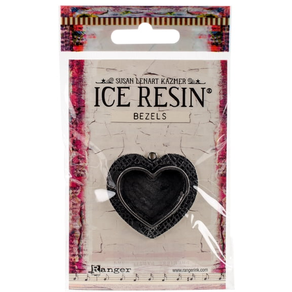 Ice Resin Milan Bezels Closed Back Heart Medium-Antique Silver