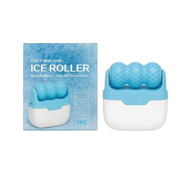 Ice Roller Dual Rollers Reduces Puffiness, Soothes Irritation, Tones Skin, Daily Skin Gym for Face, Eyes, Body & All Scenarios