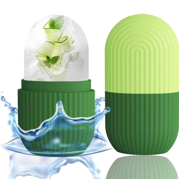 Ice Roller for Face and Eye, Ice Face Roller,Beauty Ice Roller Skin Care Tools Gifts for women, Ice Facial Cube, Silicone Ice Mold for Face Beauty, ice roller for face &eye puffiness relief(Green)