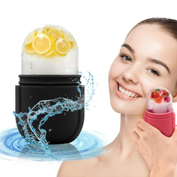 Ice Roller for Face, Pinkiou Ice Face Roller for Eyes, GuaSha,DIY Silicone Ice Mold for Face Massager, Facial Beauty Ice Roller Skin Care Tools,Roller for Face&Eyes,Remove Fine Lines(Black)