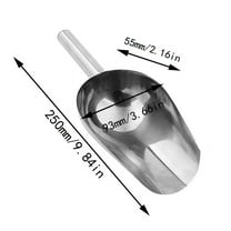Ice Scoop, Ice Scoop For Multi-Purpose Use,Stainless Steel Metal Food Scoop Kitchen Restaurant Bar Party Wedding Ice Machine Heavy Duty, Silver/ Stainless Steel Ice Spoon D