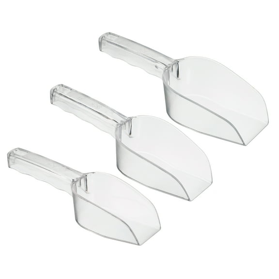 Ice Scoop PC Small Ice Maker Flour Cereal Sugar Handle Shovel, Clear 3 Pack
