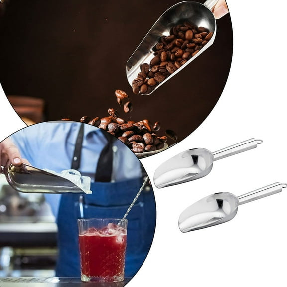 Dinnerware Set Ice Scoop Set Of 2 Small Stainless Steel For Ice Cube Candy Flour Sugar Metal Utility For Canisters Baking Kitchen Pantry Dishwasher,Silver Kitchen Tableware