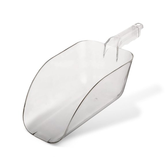 Ice Scooper 64 oz. Clear Plastic Scooper for Food Service Applications Flat Bottom Scooper Freezer Ice Machine Restaurants Kitchen Buffet Party Candy Popcorn Heavy Duty Long Lasting