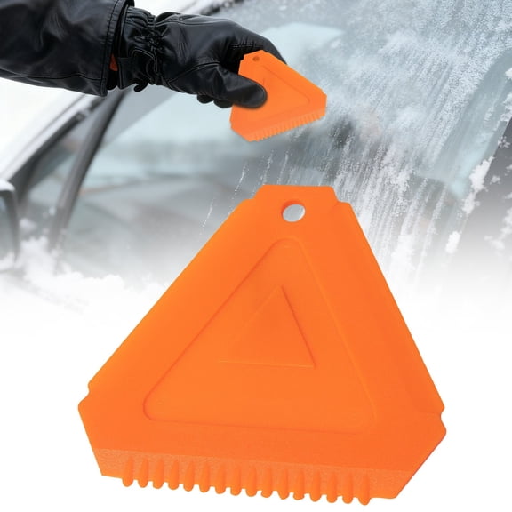 Ice Scraper 3 Pack, Orange Plastic Windshield Snow Remover Tools with Ergonomic Handle, Winter Ice Planer for Car Home Use