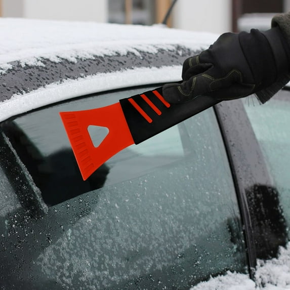 Ice Scraper For Car,Snow Scraper for Car,Ice Scraper for Car Windshield,Plastic Handheld Vehicle Window Snow Frost LCE Remover Cleaning Freezer with Non-Slip Handle,Auto Freezer Shovel(Orange)