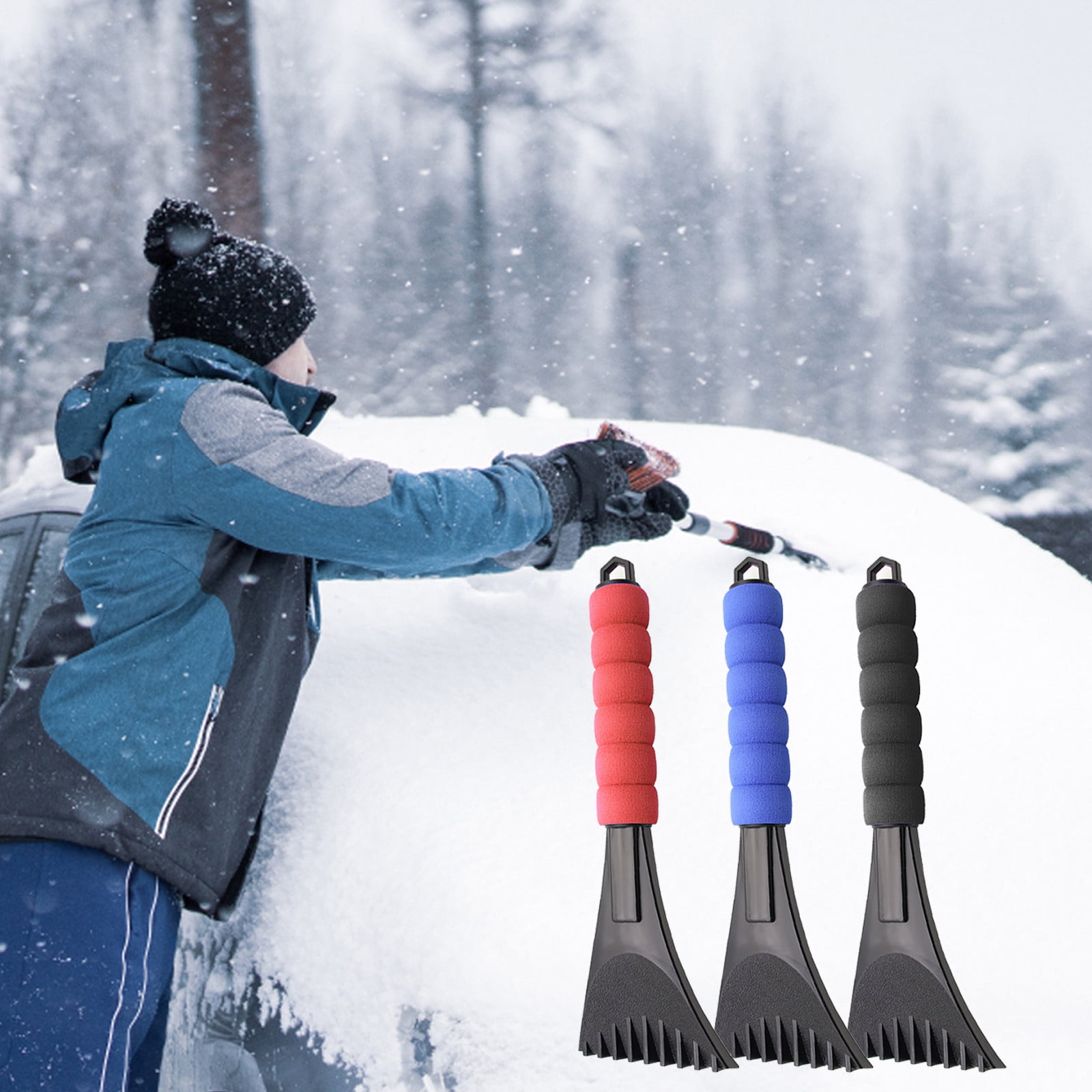 Ice Scraper For Car Windshield Snow Frost Ice Removal Tool With Foam