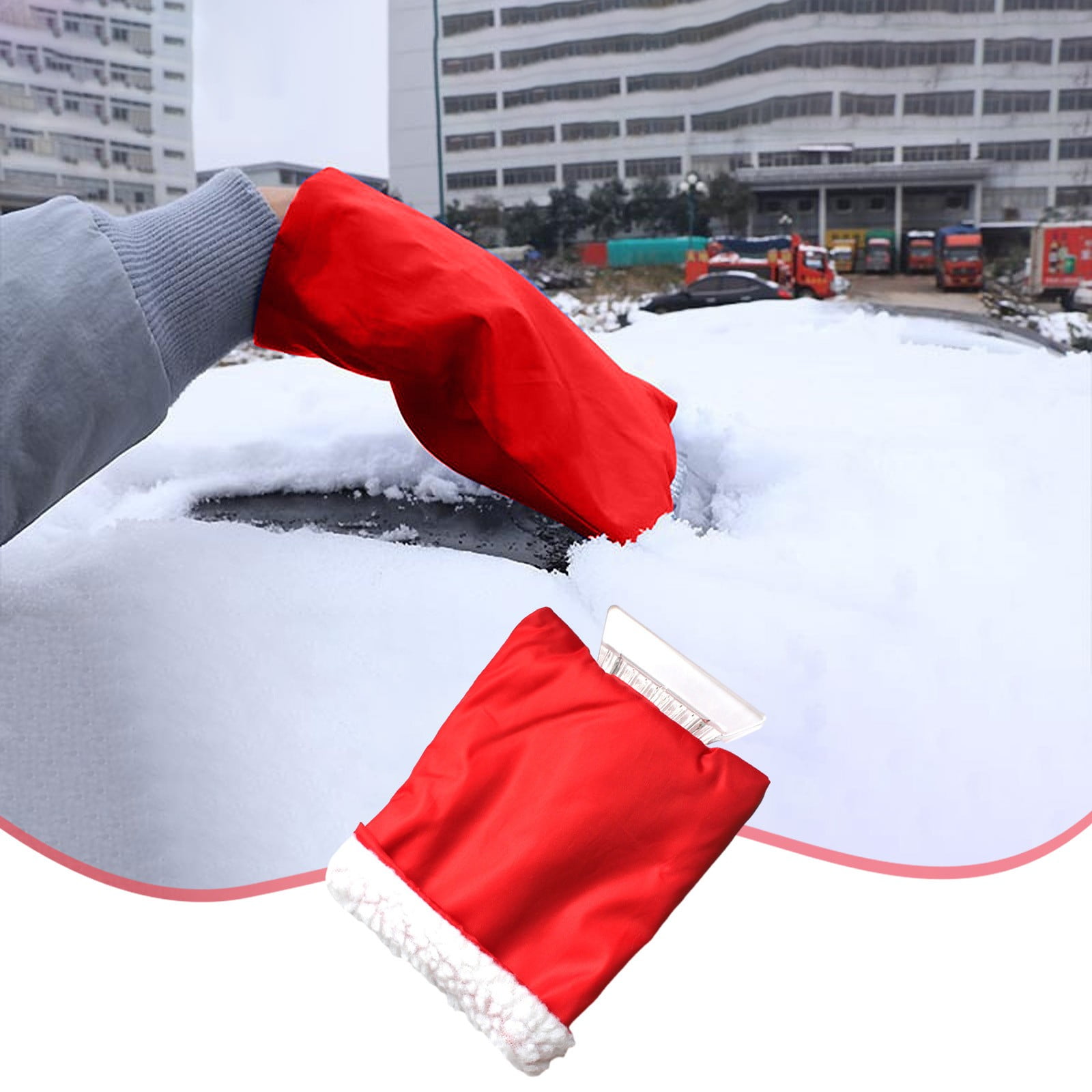 Ice Scraper Mitt With Glove For Car Windshield Snow Scraper Remover
