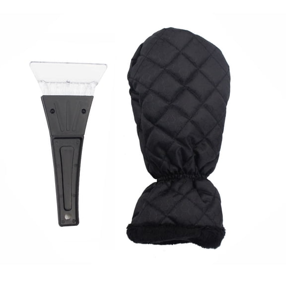 Ice Scraper Mitt for Car Snow Glove Frost Thick Warm Fleece Lining Shovel Window