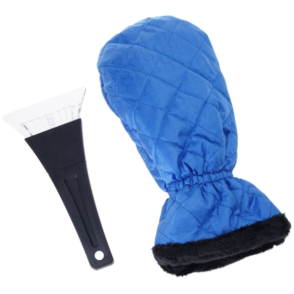 Ice Scraper Mitt for Car Windshield Waterproof Snow Glove Removal Tool with Thick Warm Fleece Lining Shovel Window