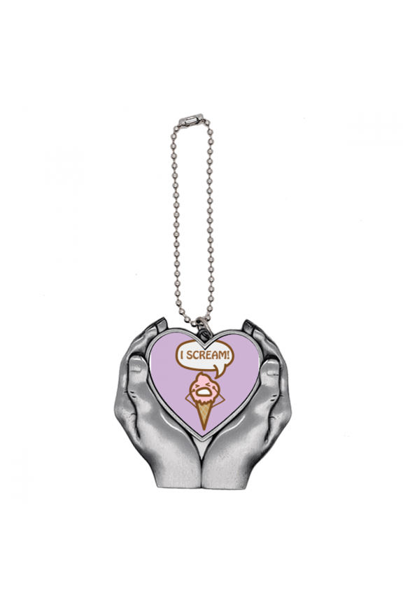 Ice  Scream Cry Grievance Car Keychain Heart Pendant Ornament Charm