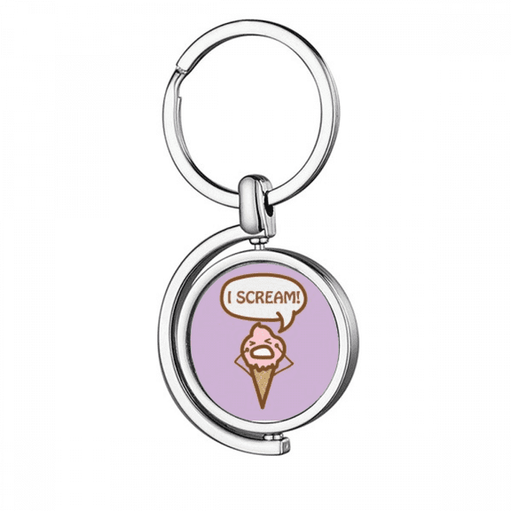 Ice Scream Cry Grievance Rotating Keychain Metal Keyring Holder