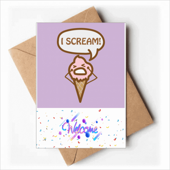 Ice Scream Cry Grievance Welcome Back Greeting Cards Envelopes Blank