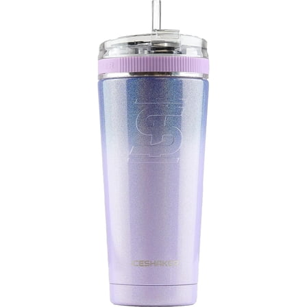 Ice Shaker Insulated Tumbler Dreaming Style - Stainless Steel, Straw - 26 Oz, Purple