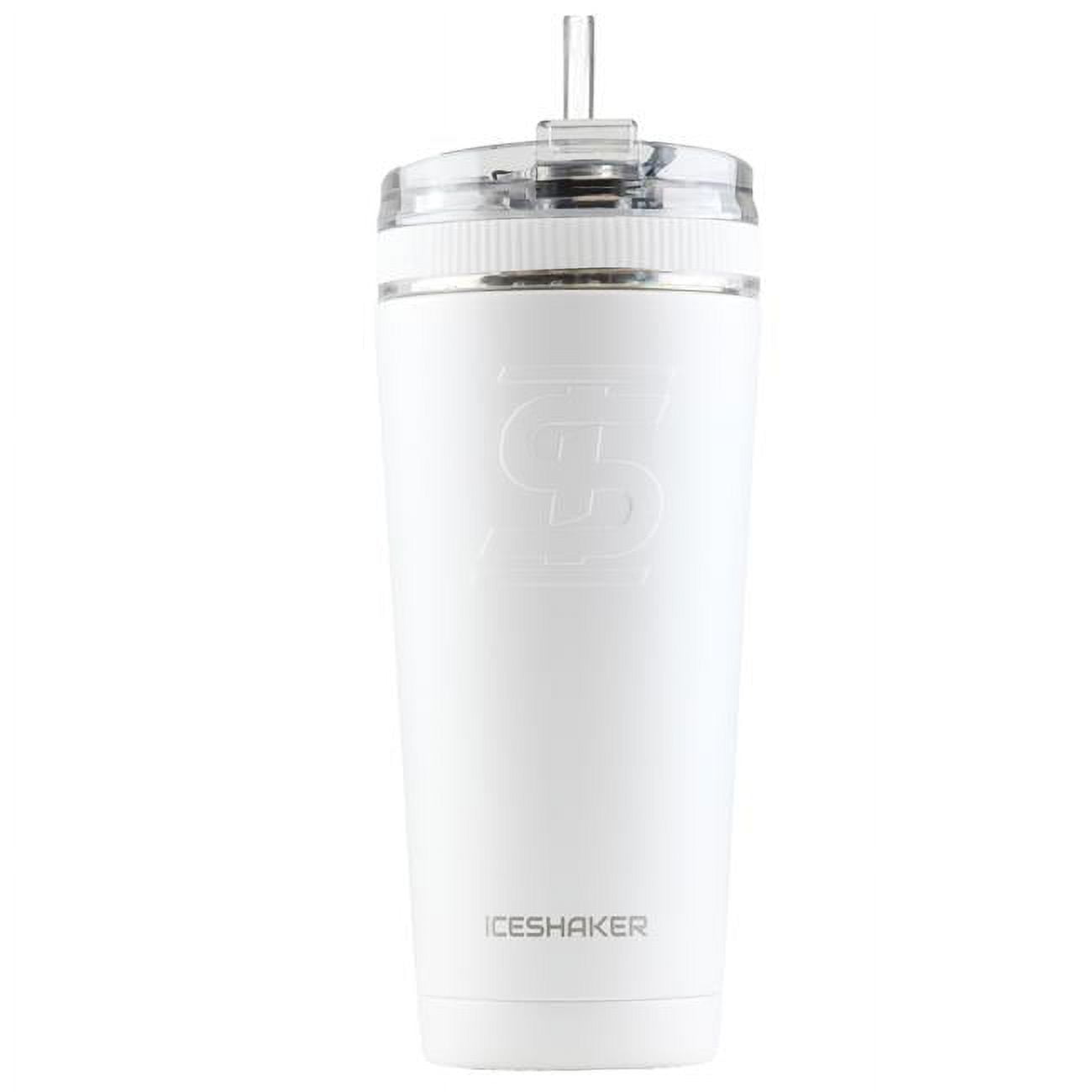 Ice Shaker 26FlexWhite 26 oz Bottle with Flex Lid, White 
