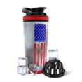 thumbnail image 1 of Ice Shaker Stainless Steel Protein Shaker Bottle, 26oz American Flag, 1 of 8