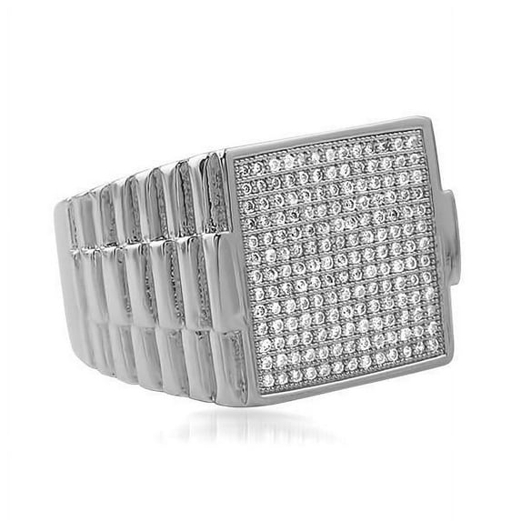 Ice Sheet President Rhodium Hip Hop Ring (11)