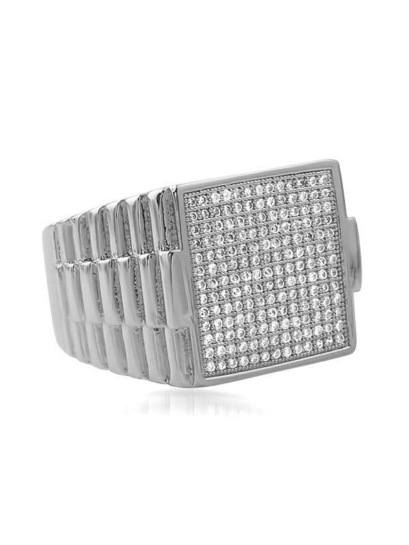 Ice Sheet President Rhodium Hip Hop Ring (11)
