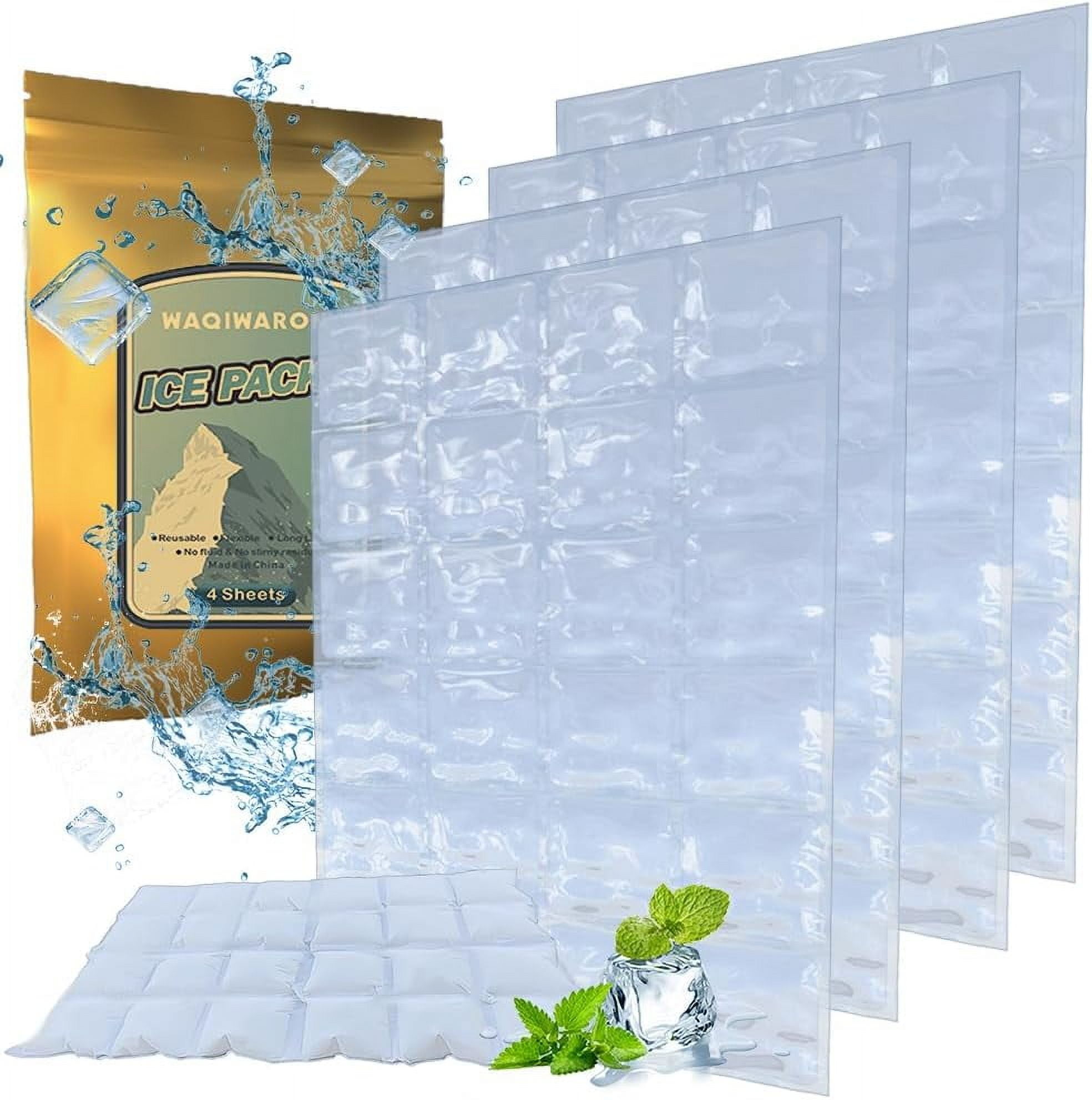 Ice Sheets for Coolers Reusable - Sheets - Ice Mat with Flexible 96 Ice Cube Packs - Ice Blanket Large Flat Freezer Long Lasting s for Cooler