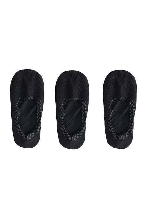 Ice Silk Anti Slip Socks, Thin Breathable Sports Hosiery, Men Invisible Socks, Smooth Elastic Comfortable Foot Wear for Shoe Matching Leisure Walking Close Fit Short Socks,Black
