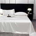 thumbnail image 1 of Ice Silk Bed Sheet Set Luxurious Soft Coverlet Bedding Collection, 1 of 9