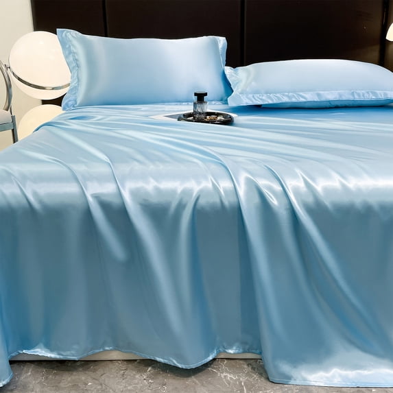 Ice Silk Bed Sheet Set Luxurious Soft Coverlet Bedding Collection