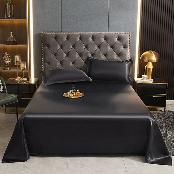 Ice Silk Bed Sheets, Czzoypi Cooling Breathable Summer Sheet Set, Wrinkle-Free Soft Viscose Fabric Thin Bedding Machine Washable Quick Dry