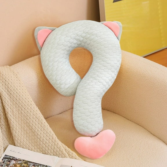 Ice Silk Cool Feeling Question Mark Pillow Office Nap Pillow Student Cushion Car Load Neck Pillow Cute Flocky Gift Pillow . Home Decor Pillow for Sofa, Bed, Stroller, and Office