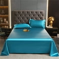 thumbnail image 1 of Ice Silk Cooling Bed Sheet Set | Viscose Fiber Summer Sheets | Wrinkle-Resistant Thin Mattress Cover for Hot Sleepers | 170x230cm Queen Size Cooling Bedding for Home Bedroom, 1 of 7