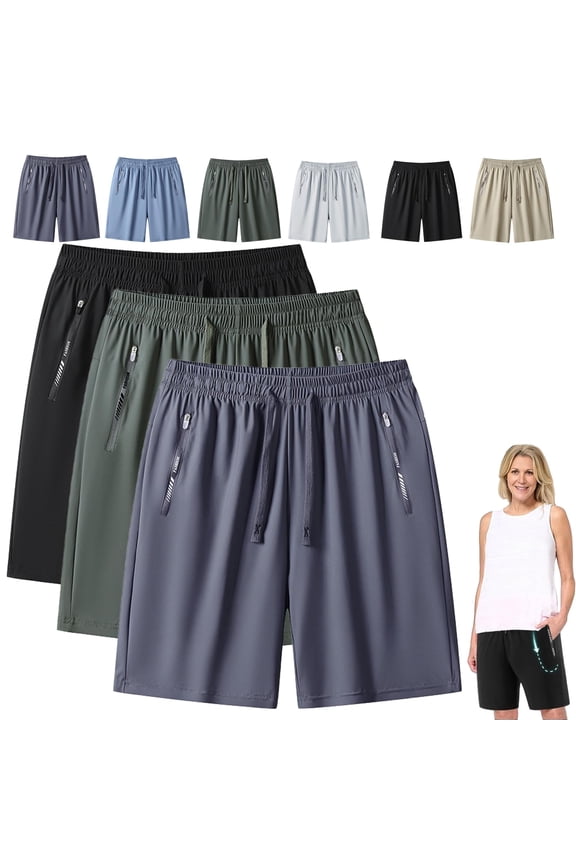Ice Silk Cooling Shorts for Seniors Women, Women's Ice Silk Quick Drying Stretch Shorts, Ice Active Shortss Women