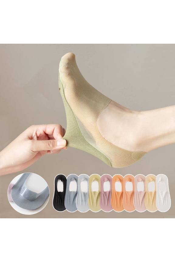 Ice Silk Cotton Bottom Invisible Socks , , Mesh Breathable Socks for Women , Thin summer socks , Size One Size , 8 Pairs