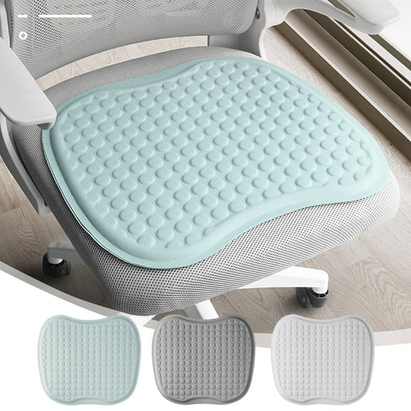 Ice Silk Cushion, Memory Foam Seat Cushion Featuring Breathable and Cool Design for Office Chair Sedentary Use, Summer Cooling Gel Pad for Home and Car Seat Blahzhy | Dark Gray