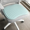thumbnail image 1 of Ice Silk Cushion, Memory Foam Seat Cushion Featuring Breathable Cool Design for Office Chair Sedentary Use, Summer Cooling Gel Pad for Home and Car Seat Support Blahzhy | Light Blue, 1 of 7