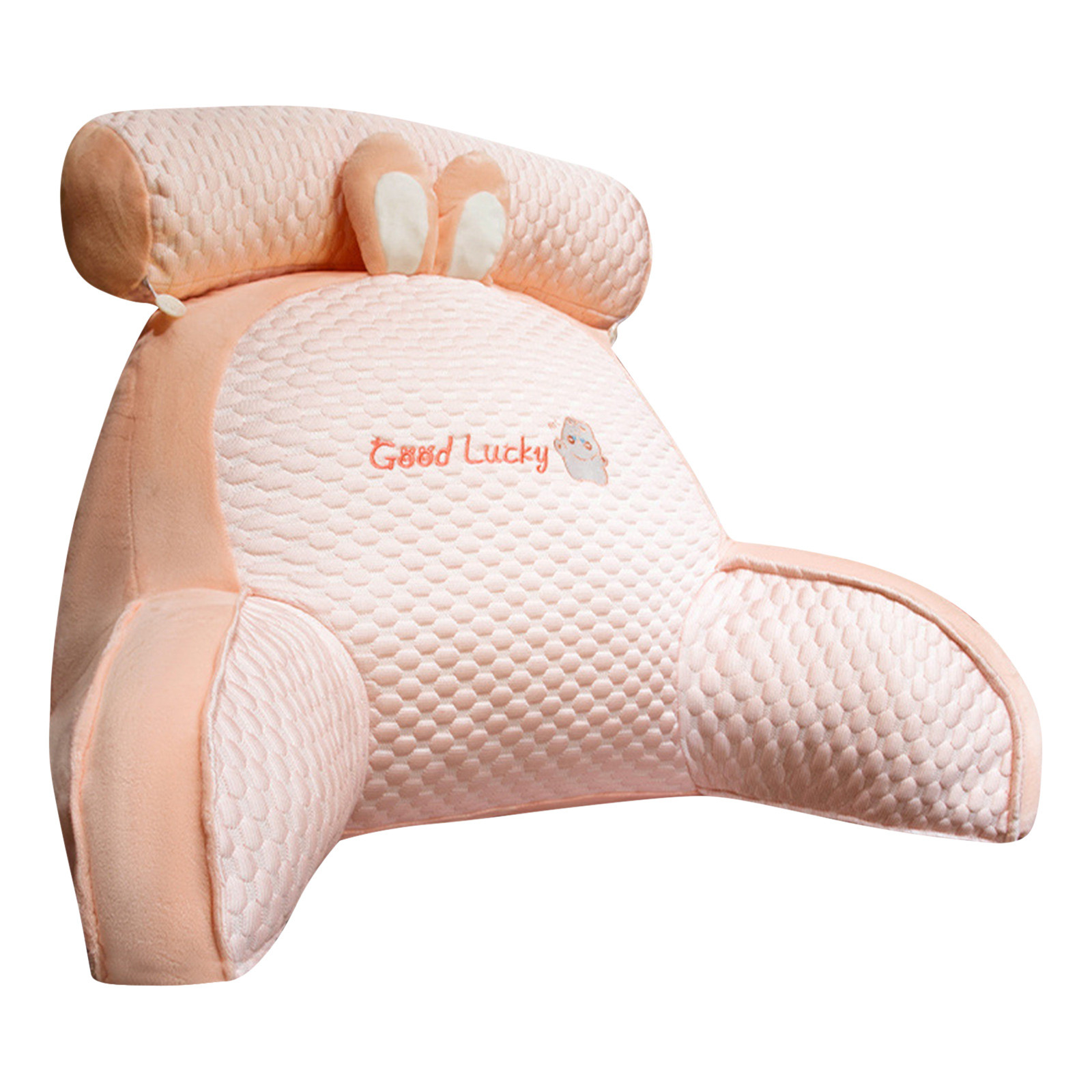 Ice Silk Cute Reading Pillow, Reading Cushion For Sofa, Bed Chair Backrest Cushion With Armrests