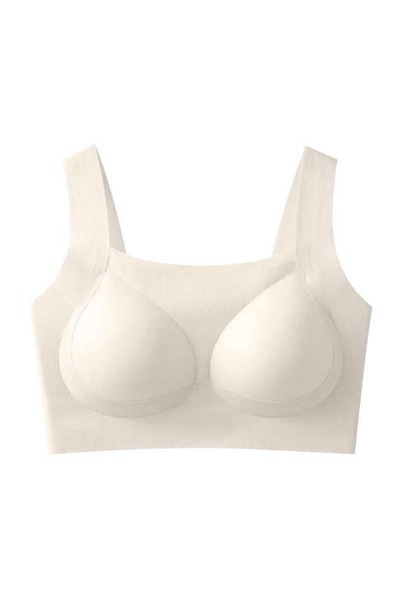 Ice Silk Everyday Bras for Womens One Piece Seamless Bra Non-Slip Anti-Sagging Seamless Bras Full Coverage Shelf Support Push-Up Bra Everyday Wirefree Comfortable Support Underwear