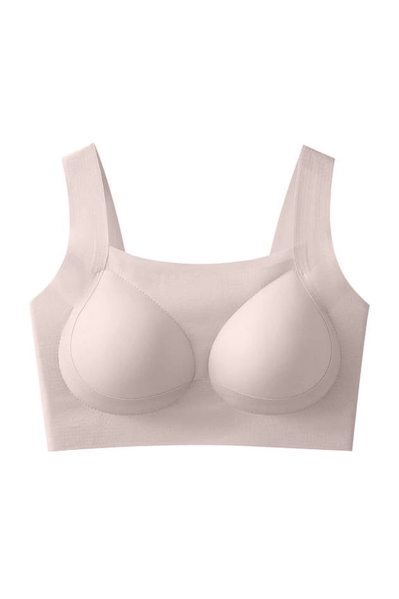 Ice Silk Everyday Bras for Womens One Piece Seamless Bra Non-Slip Anti-Sagging Seamless Bras Full Coverage Shelf Support Push-Up Bra Everyday Wirefree Comfortable Support Underwear