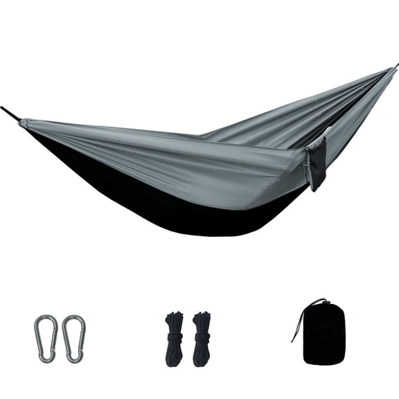 Ice Silk Hammock, 106.3x55.1in Large Breathable Mesh Swing Bed with Anti-Rollover Structure for Outdoor Camping Backyard Relaxation and Leisure Activities, Black