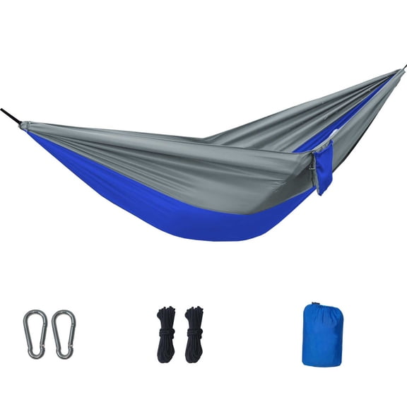 Ice Silk Hammock, 106.3x55.1in Large Breathable Mesh Swing Bed with Anti-Rollover Structure for Outdoor Camping Backyard Relaxation and Leisure Activities, Blue