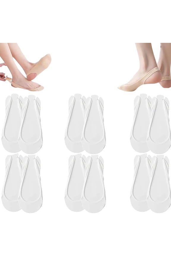 Ice Silk Invisible Liners, Women's Ice Silk No Show Ultra-Thin Liners, 6 Pairs Per Set Breathable Anti-Slip Socks