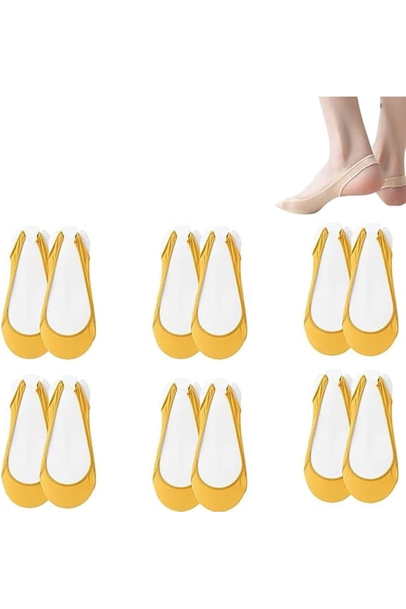 Ice Silk Invisible Liners, Women's Ice Silk No Show Ultra-Thin Liners, 6 Pairs Per Set, Breathable, Non-Slip Invisible Socks