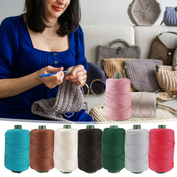 Ice Silk Linen Yarn, Hand Knitted Diy Thread, Hollow Weave, Lightweight Composite, for Summer Hats, Cushions, Hand Woven Projects, Beige, 1 Pc