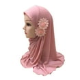 thumbnail image 1 of Ice Silk Muslim Kids Girls Hijab with Flower Design for Eid and Daily Outings, 1 of 9