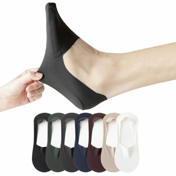 Ice Silk No Show Socks Low Cut Invisible Breathable Non-Slip Liner Socks for Men Women 4/7 Pack